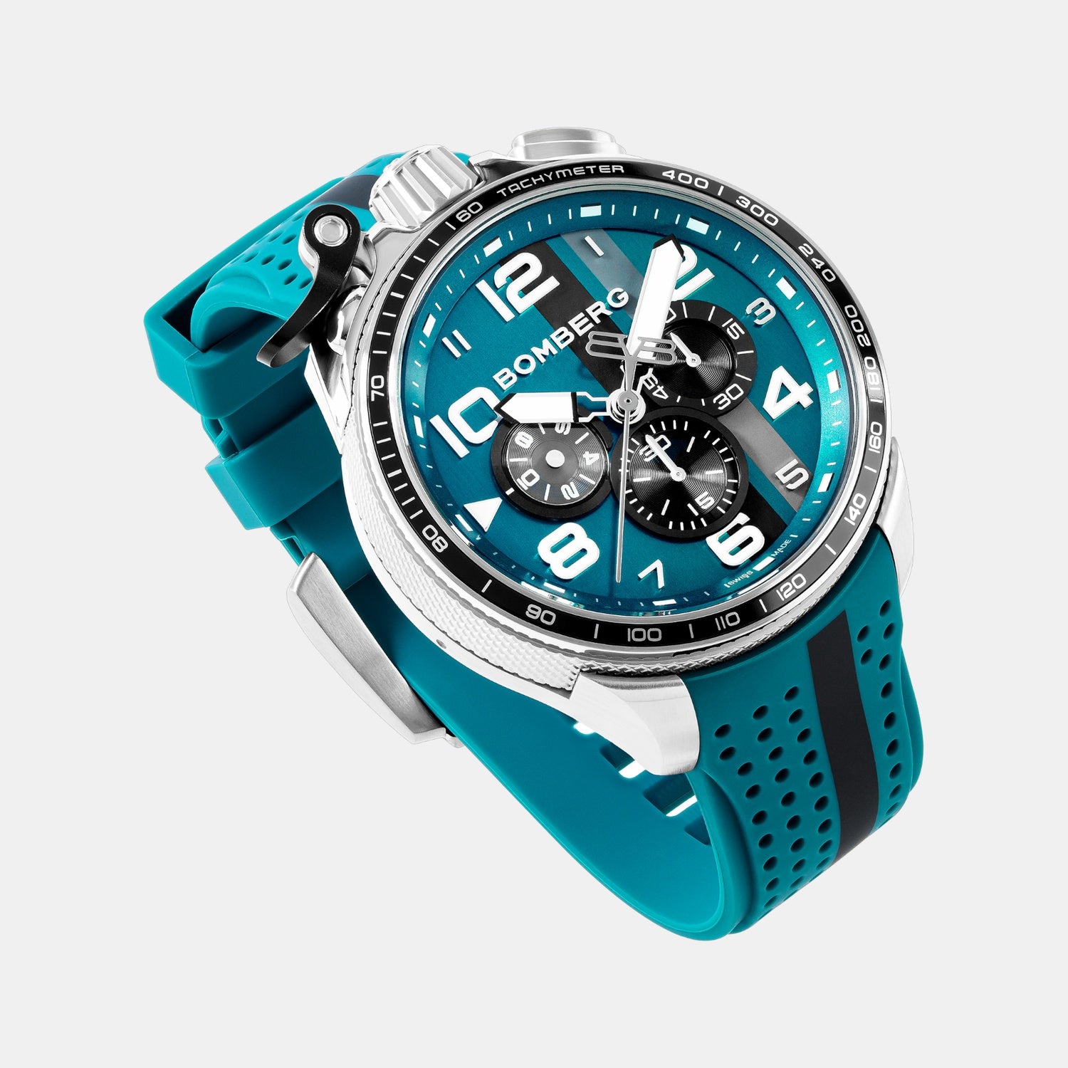Racing Muscle Men Quartz Petrol Dial Chronograph Silicone Watch BS45CHSP.059-29.12