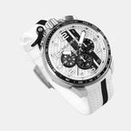 Racing Carbon Men Quartz White Dial Chronograph Silicone Watch BS45CHSP.059-30.12