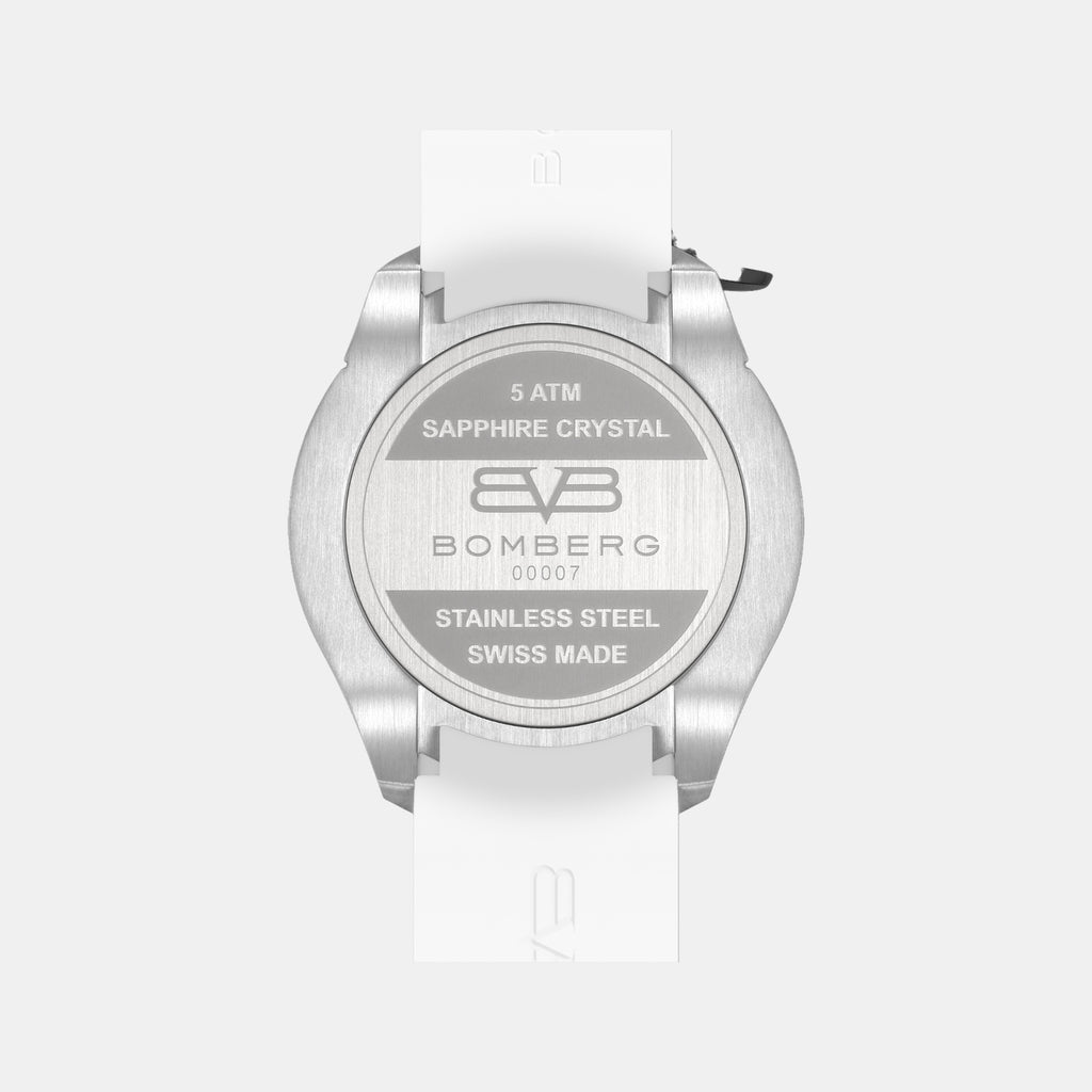 Racing Carbon Men Quartz White Dial Chronograph Silicone Watch BS45CHSP.059-30.12