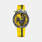 Racing Carbon Men Quartz Yellow Dial Chronograph Silicone Watch BS45CHSP.059-33.12