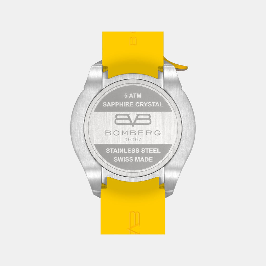 Racing Carbon Men Quartz Yellow Dial Chronograph Silicone Watch BS45CHSP.059-33.12