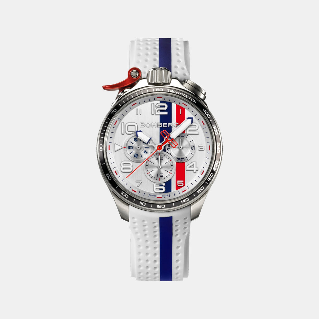 Racing Legacy Men Quartz White Dial Chronograph Silicone Watch BS45CHSP.059-4.10
