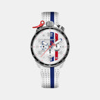 Racing Carbon Men Quartz White Dial Chronograph Silicone Watch BS45CHSP.059-4.2.12