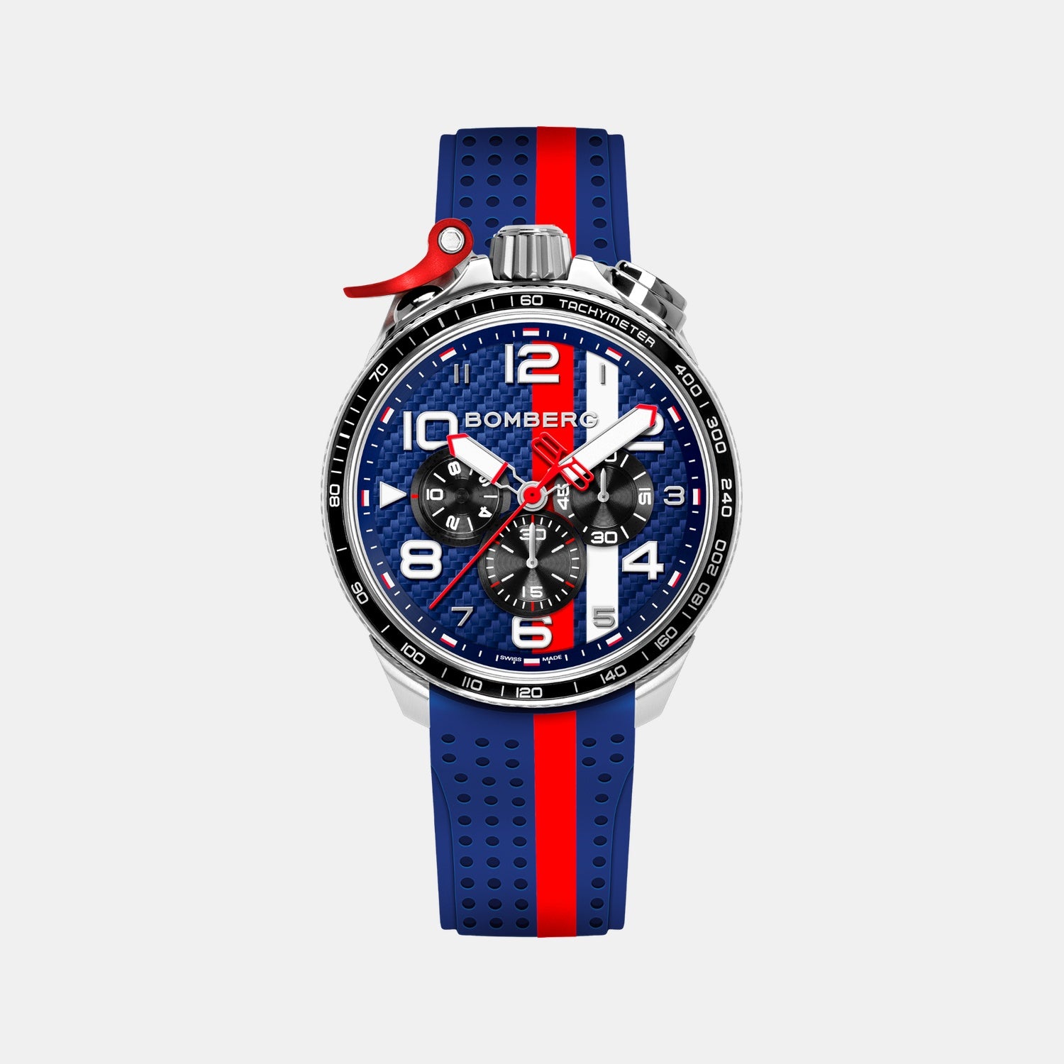 Racing Carbon Men Quartz Blue Dial Chronograph Silicone Watch BS45CHSP.059-8.2.12