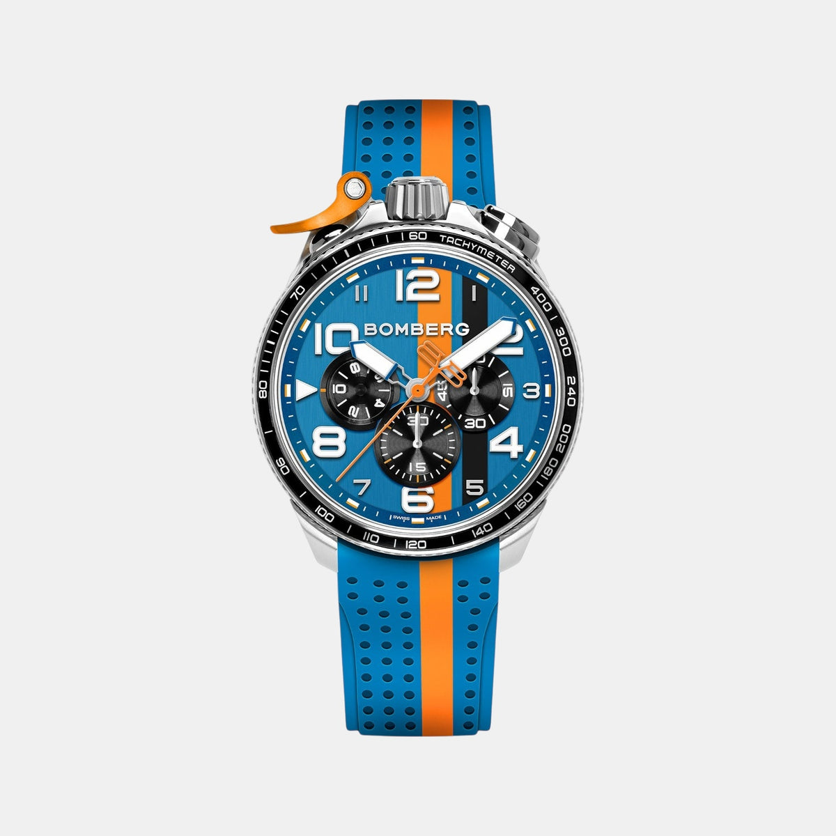 Racing Muscle Men Quartz Blue Dial Chronograph Silicone Watch BS45CHSP.059-22.12