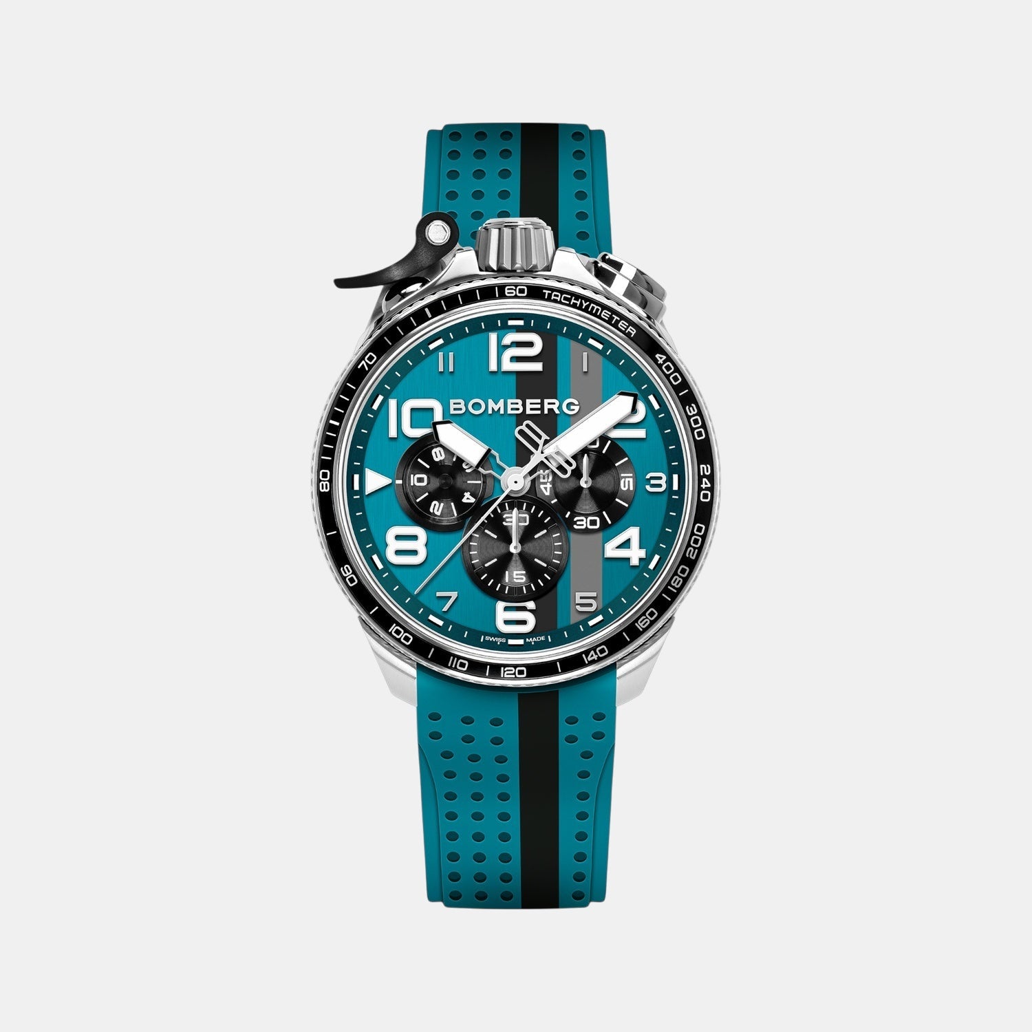 Racing Muscle Men Quartz Petrol Dial Chronograph Silicone Watch BS45CHSP.059-29.12