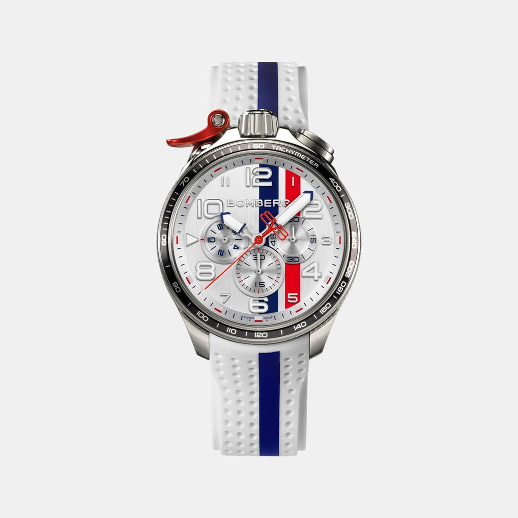 Racing Legacy Men Quartz White Dial Chronograph Silicone Watch BS45CHSP.059-4.10