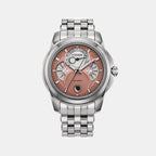 Calendrier Men Quartz Pink Dial Analog Stainless Steel Watch BU0080-52X
