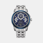 Calendrier Men Eco-Drive Blue Dial Analog Stainless Steel Watch BU0088-51H