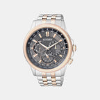 Eco-Drive Men Quartz Silver Dial Chronograph Stainless Steel Watch BU2026-65H