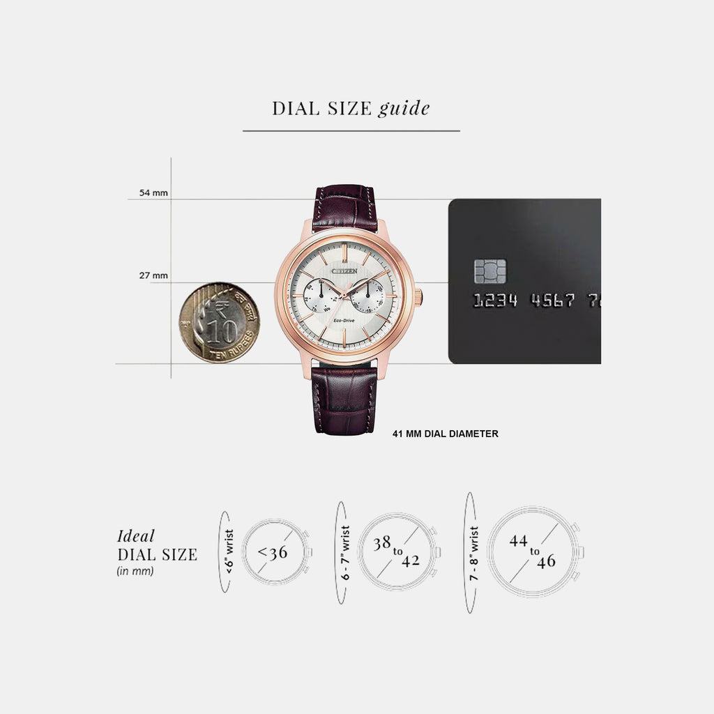 Men Quartz White Dial Multi-Function Leather Watch BU4032-11A