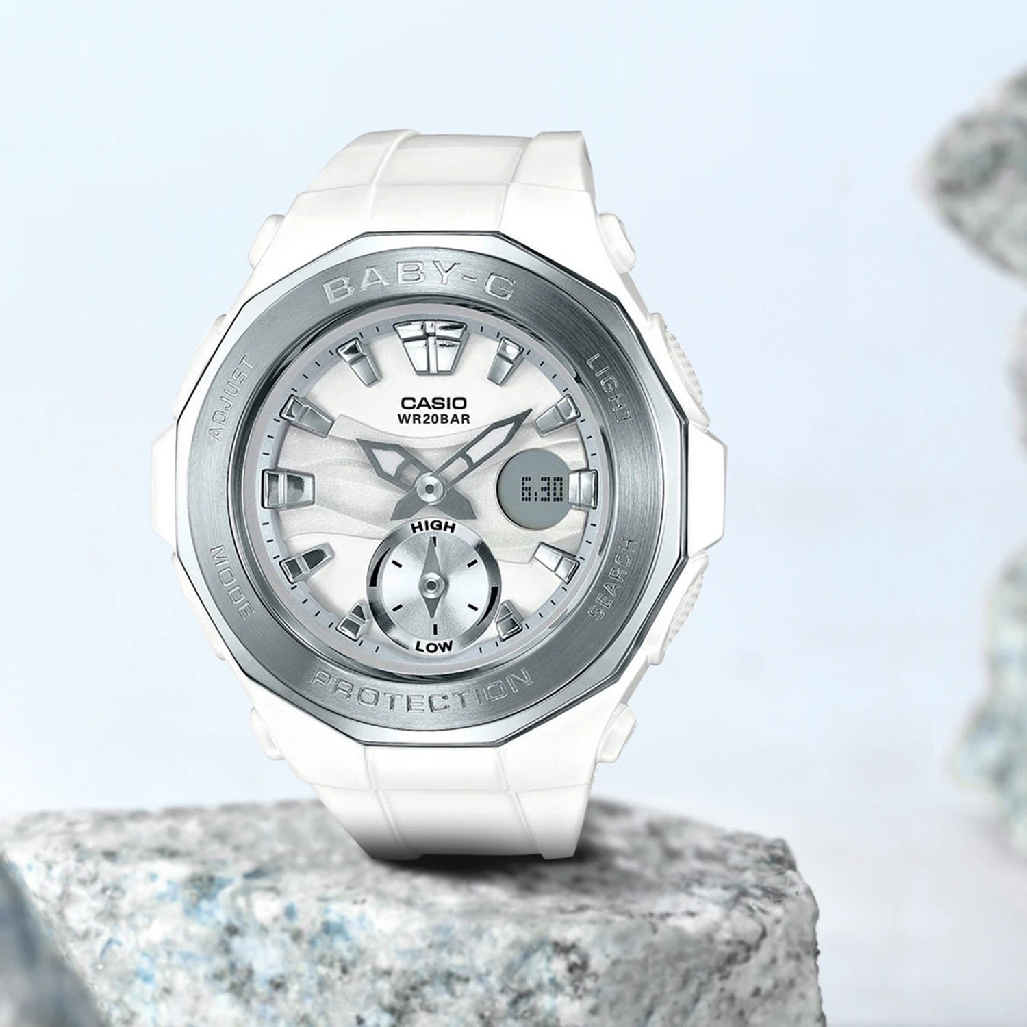 Baby-G Women Quartz White Dial Analog Resin Watch BX059