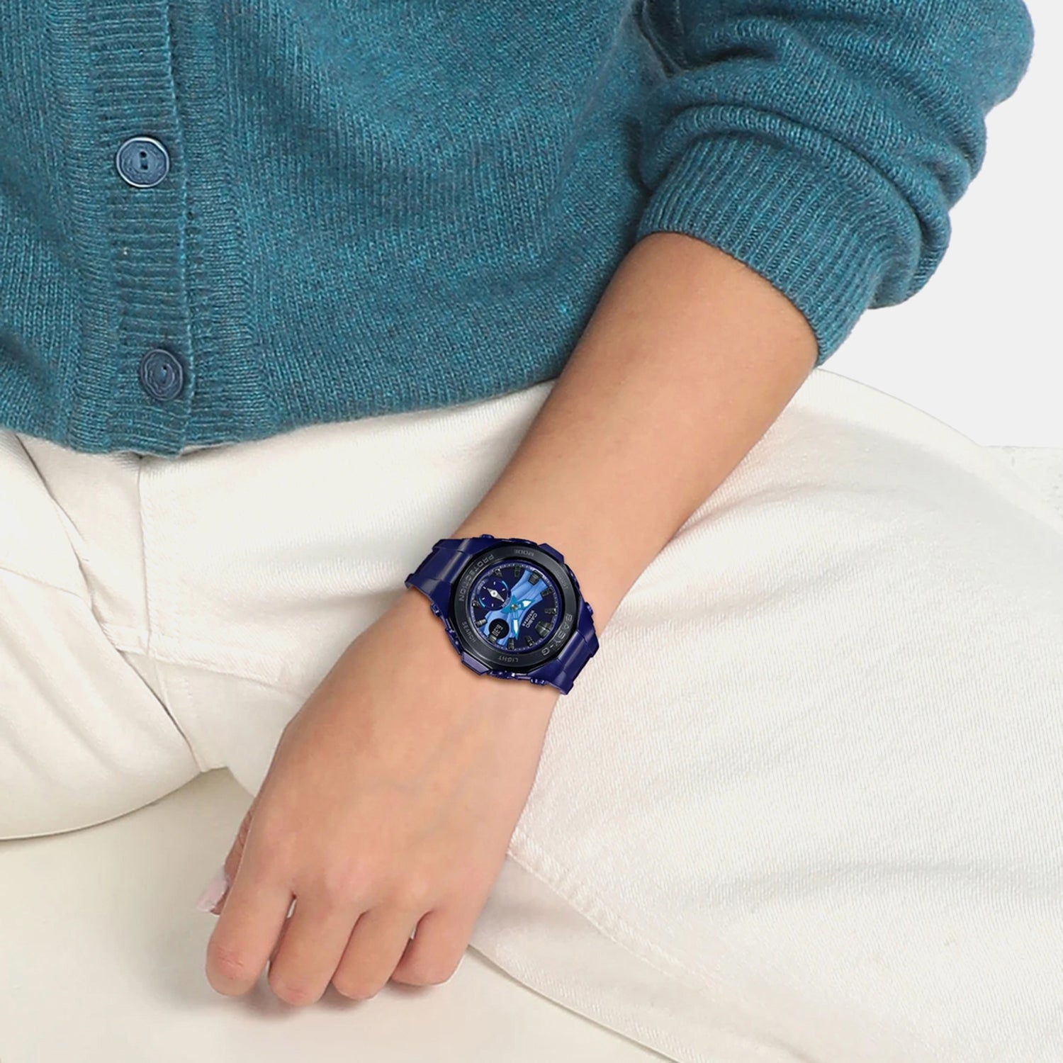 Baby-G Women Quartz Blue Dial Analog-Digital Resin Watch BX061