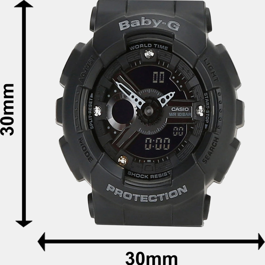 Baby-G Women Quartz Black Dial Analog-Digital Resin Watch BX144