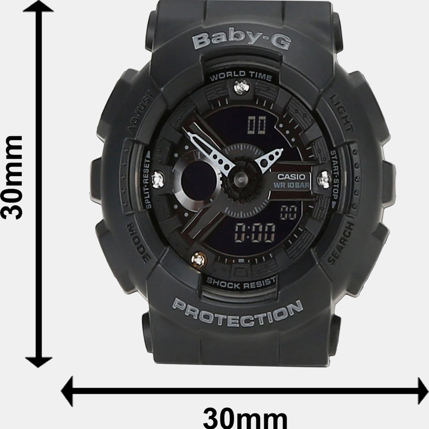 Baby-G Women Quartz Black Dial Analog-Digital Resin Watch BX144