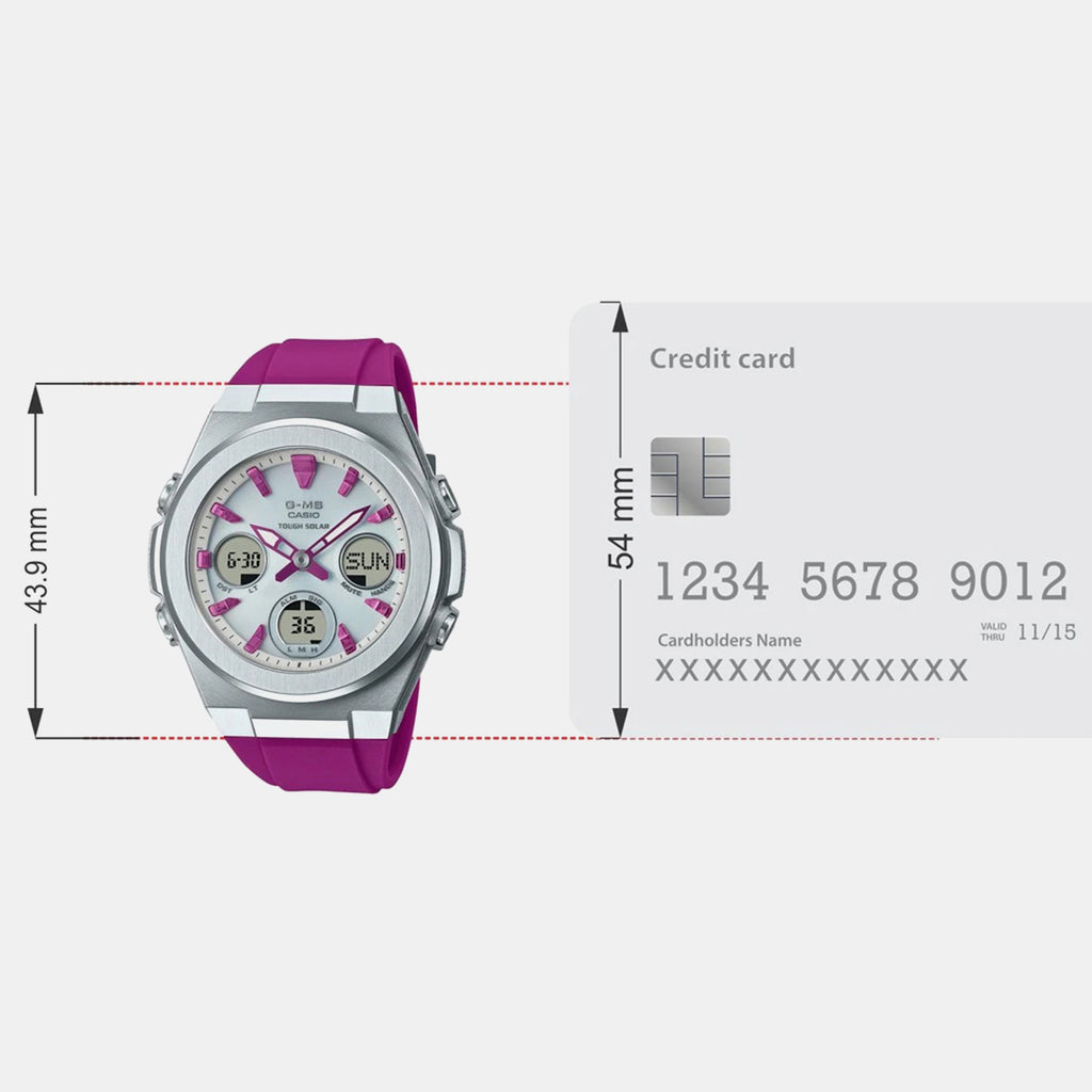 Baby-G Women Quartz Silver Dial Analog-Digital Resin Watch BX185