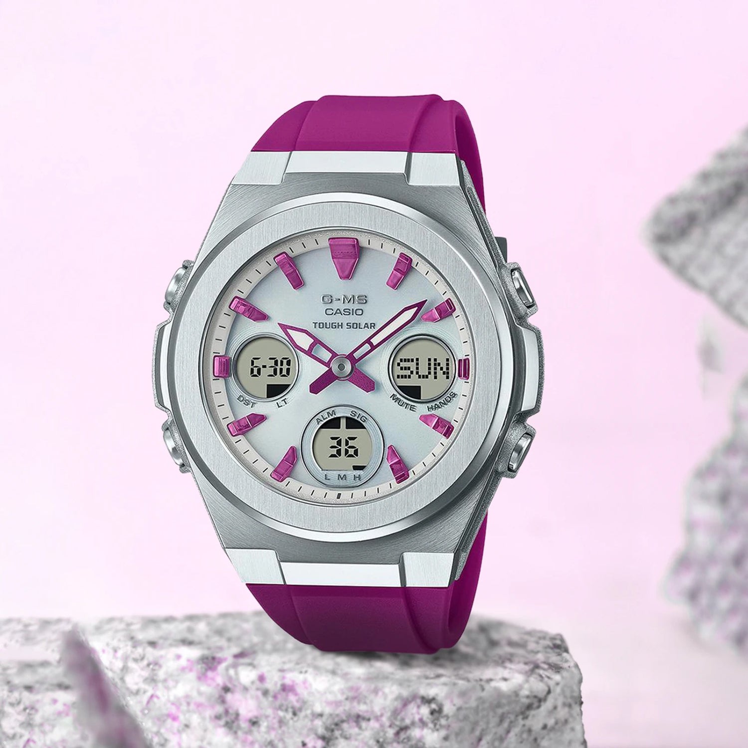 Baby-G Women Quartz Silver Dial Analog-Digital Resin Watch BX185