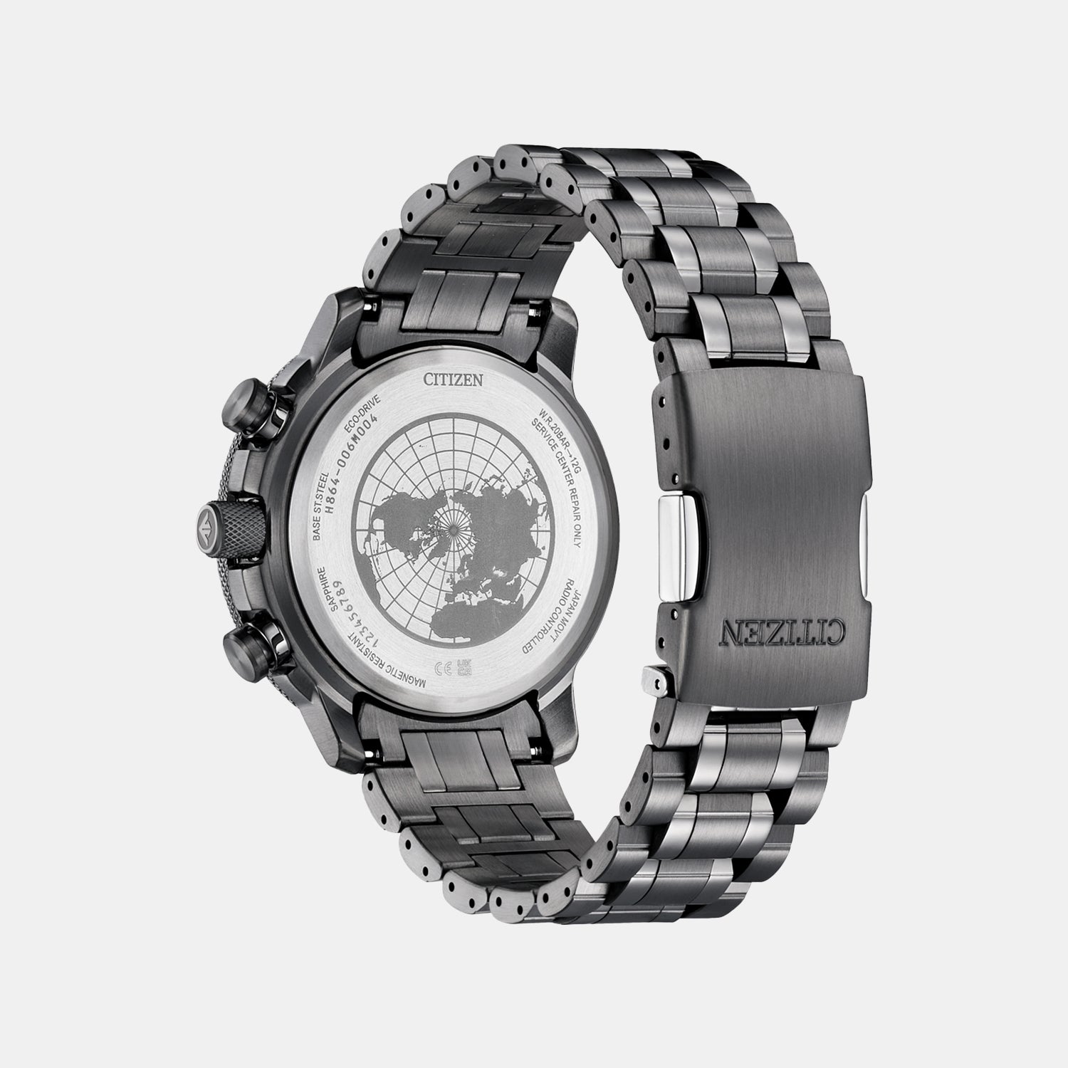 Promaster Eco-Drive Men Quartz Black Dial Chronograph Stainless Steel Watch BY3005-56G