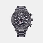 Promaster Eco-Drive Men Quartz Black Dial Chronograph Stainless Steel Watch BY3005-56G