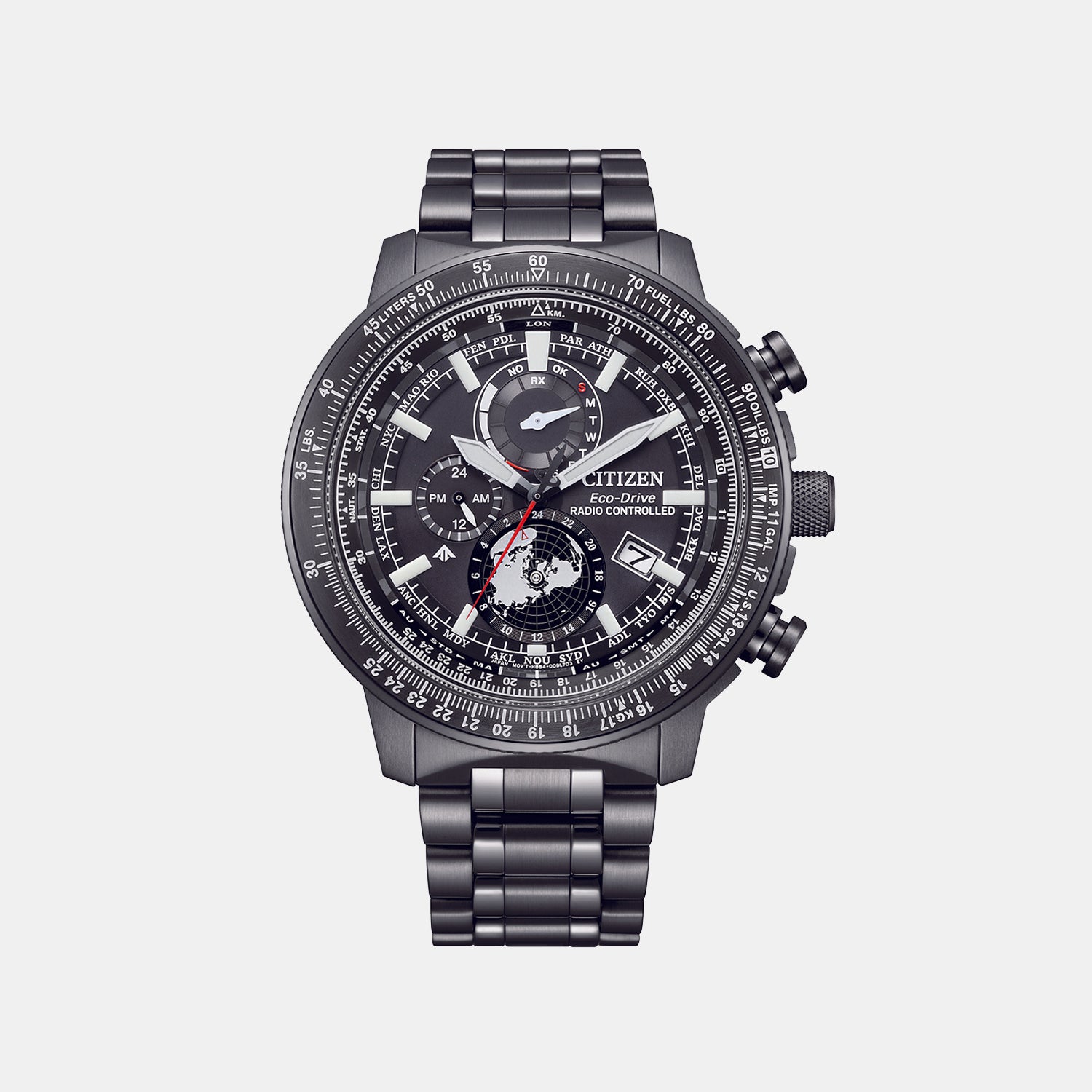 Promaster Eco-Drive Men Quartz Black Dial Chronograph Stainless Steel Watch BY3005-56G