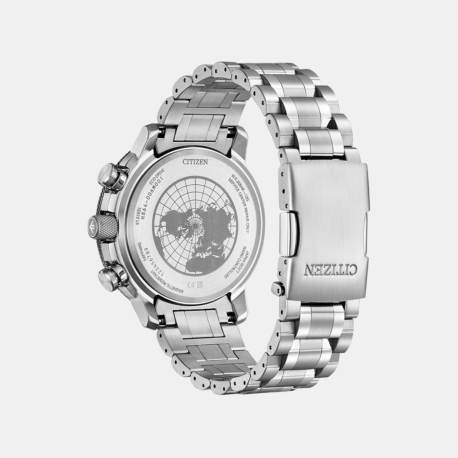 Promaster Eco-Drive Men Quartz Black Dial Chronograph Stainless Steel Watch BY3006-53E