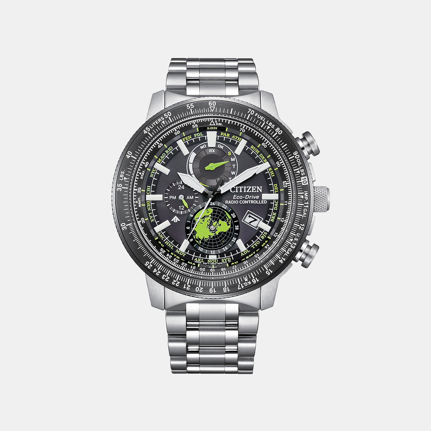 Promaster Eco-Drive Men Quartz Black Dial Chronograph Stainless Steel Watch BY3006-53E
