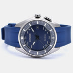 Men Quartz Blue Dial Analog Rubber Watch BZ4000-07L