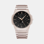 Moonphase Men Quartz Black Dial Multi-Function Stainless Steel Watch BLADE LUNAR CALENDAR-RG