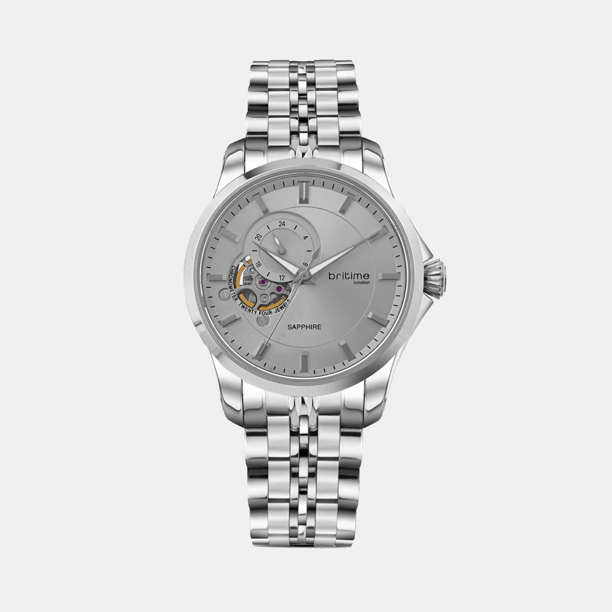 Crimson Men Automatic Grey Dial Analog Metal Watch 166-M11501