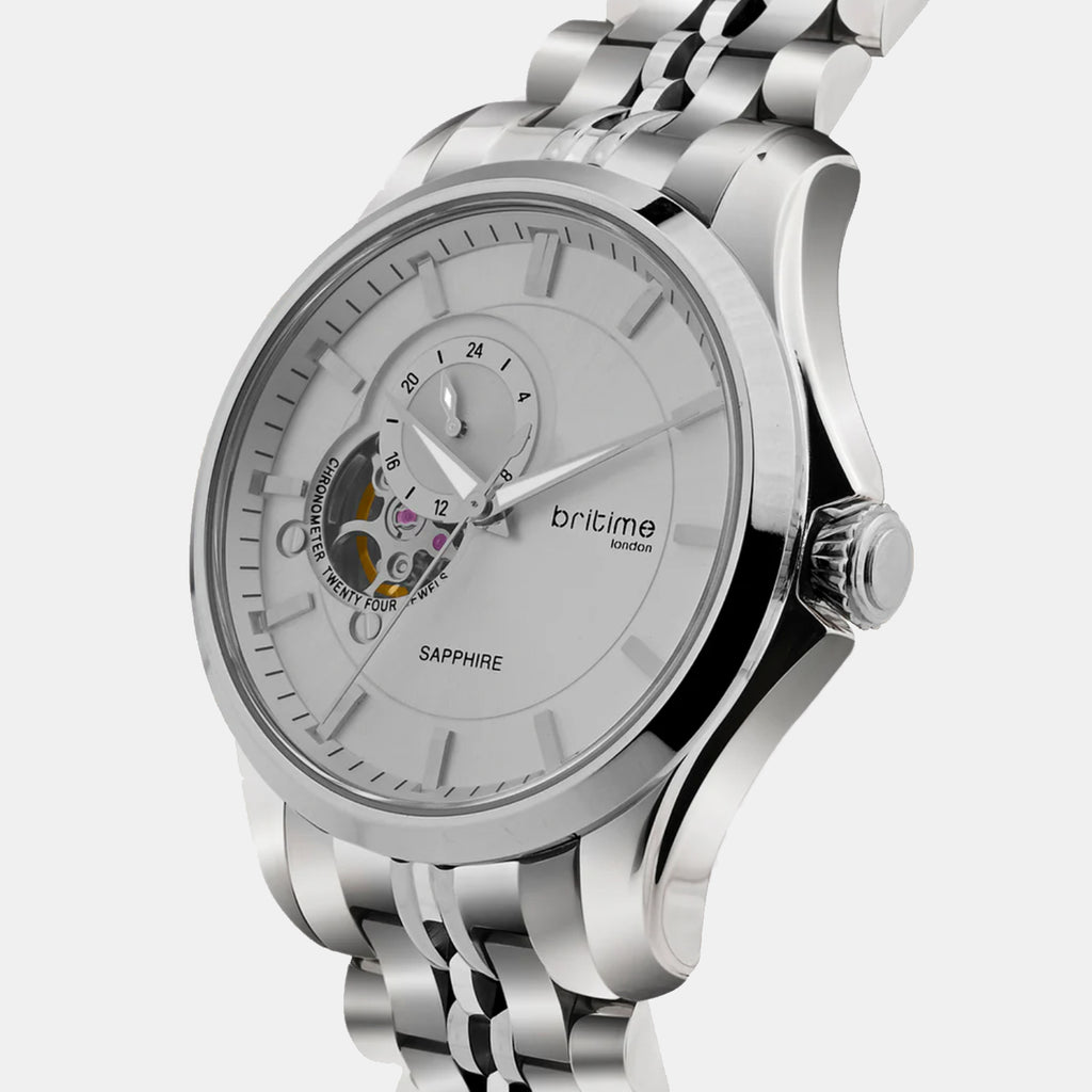 Men Automatic Grey Dial Analog Metal Watch 166-M11501