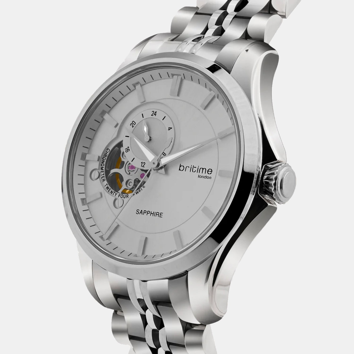 Men Automatic Grey Dial Analog Metal Watch 166-M11501