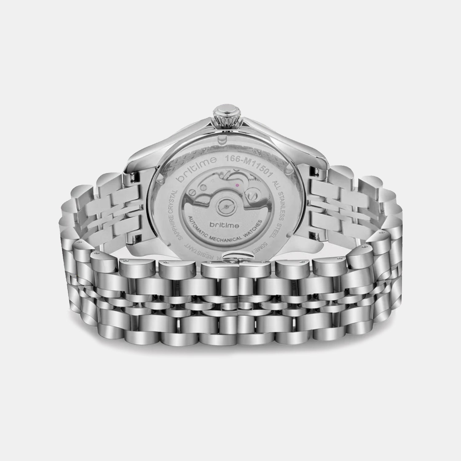 Men Automatic Grey Dial Analog Metal Watch 166-M11501