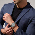 Men Automatic Grey Dial Analog Metal Watch 166-M11501