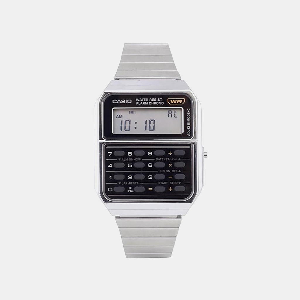 Vintage Unisex Quartz Grey Dial Digital Stainless Steel Watch C010