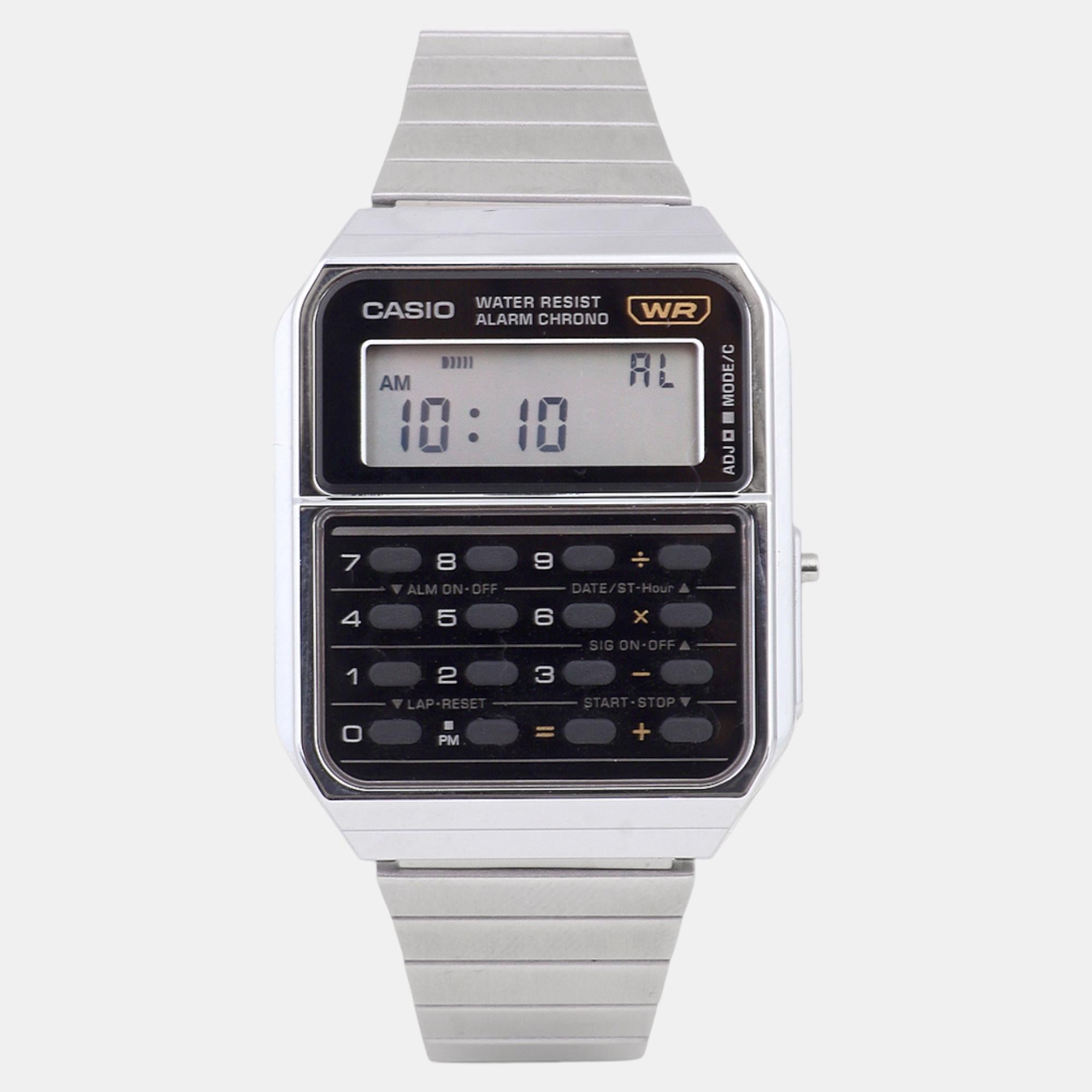 Vintage Unisex Quartz Grey Dial Digital Stainless Steel Watch C010