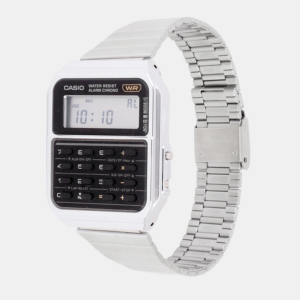 Vintage Unisex Quartz Grey Dial Digital Stainless Steel Watch C010