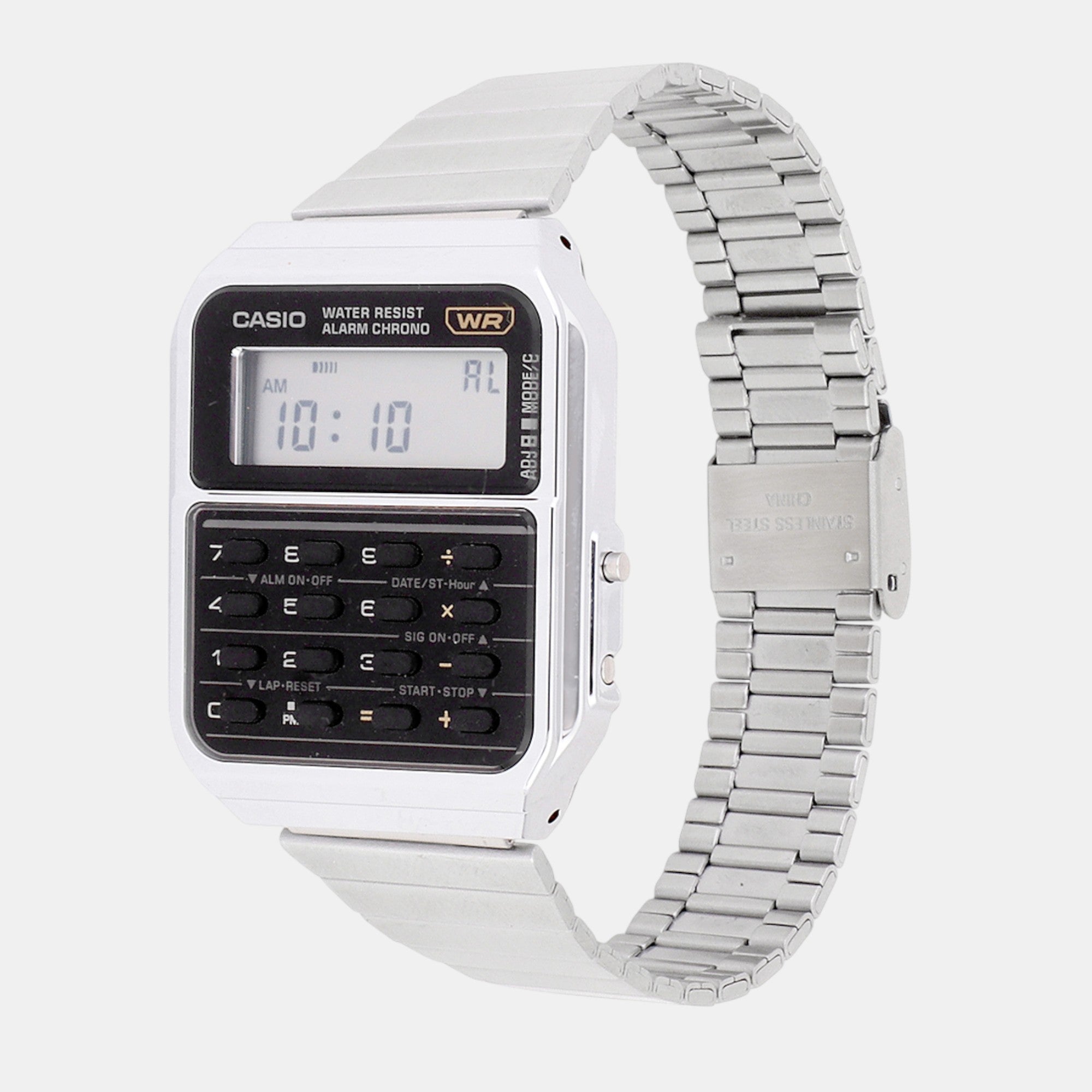 Vintage Unisex Quartz Grey Dial Digital Stainless Steel Watch C010