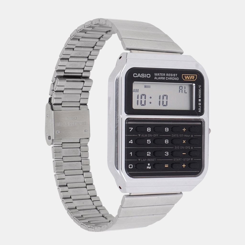 Vintage Unisex Quartz Grey Dial Digital Stainless Steel Watch C010