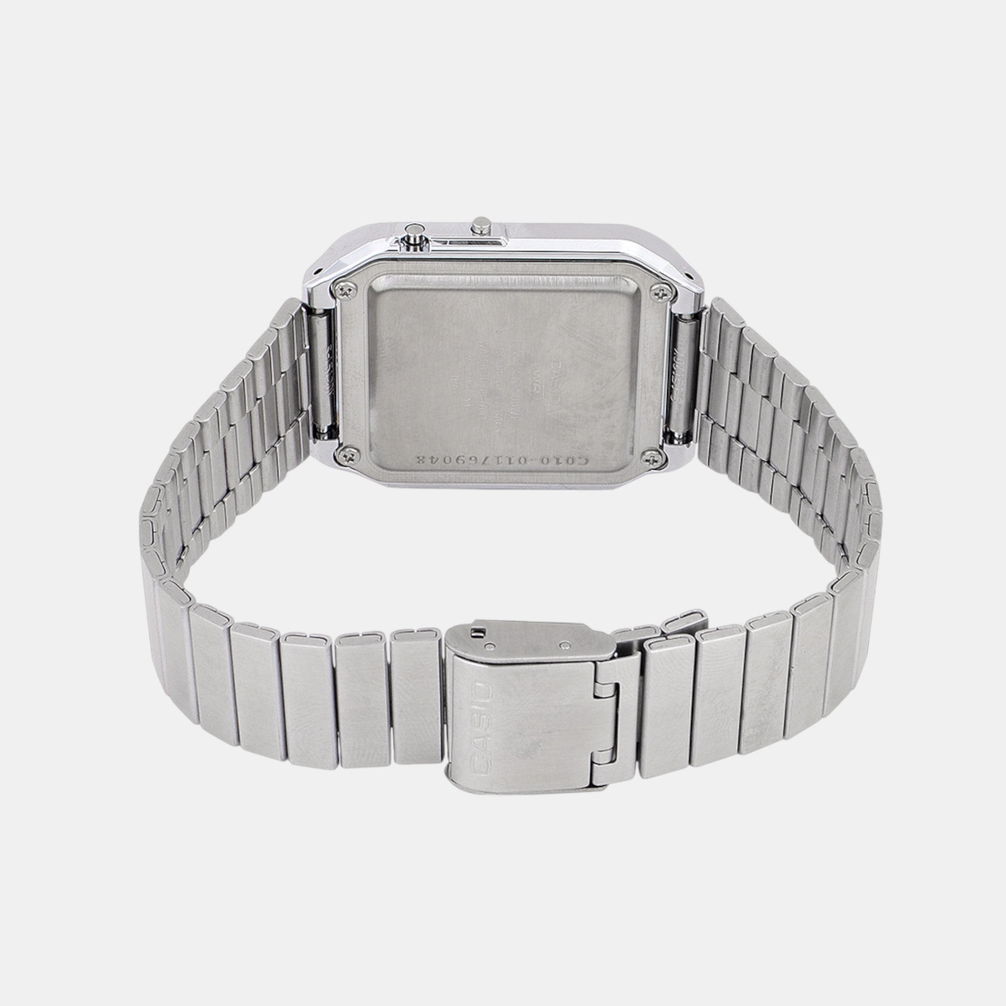 Vintage Unisex Quartz Grey Dial Digital Stainless Steel Watch C010