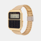 Vintage Unisex Quartz Gold Dial Digital Stainless Steel Watch C011