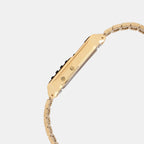 Vintage Unisex Quartz Gold Dial Digital Stainless Steel Watch C011