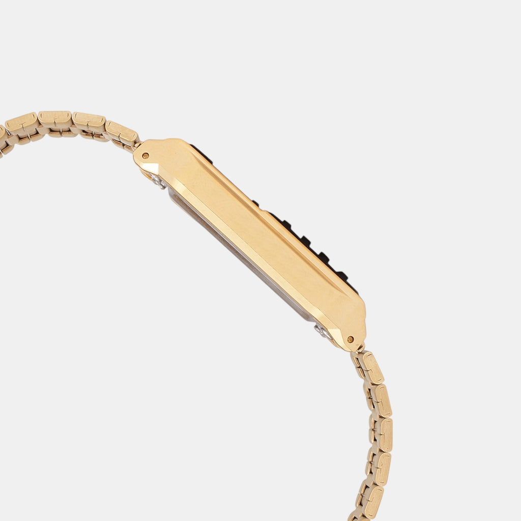 Vintage Unisex Quartz Gold Dial Digital Stainless Steel Watch C011