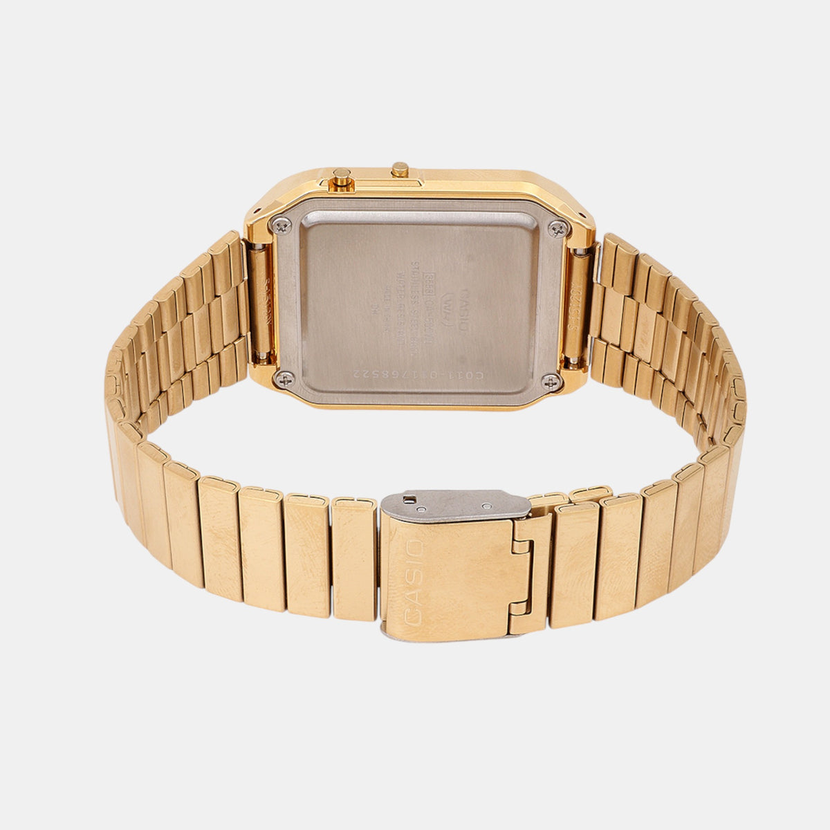 Vintage Unisex Quartz Gold Dial Digital Stainless Steel Watch C011