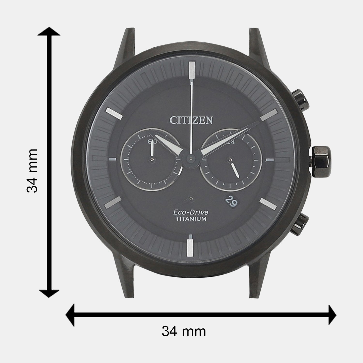 Men Quartz Eco-Drive Grey Dial Chronograph Rubber Watch CA4405-17H
