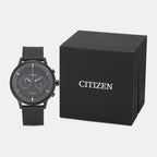 Men Quartz Eco-Drive Grey Dial Chronograph Rubber Watch CA4405-17H