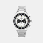 Eco-Drive Men Quartz White Dial Chronograph Stainless Steel Watch CA4500-91A