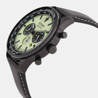 Men Eco-Drive Green Dial Chronograph Leather Watch CA4505-21X