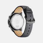 Men Eco-Drive Green Dial Chronograph Leather Watch CA4505-21X