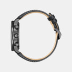 Men Eco-Drive Green Dial Chronograph Leather Watch CA4505-21X