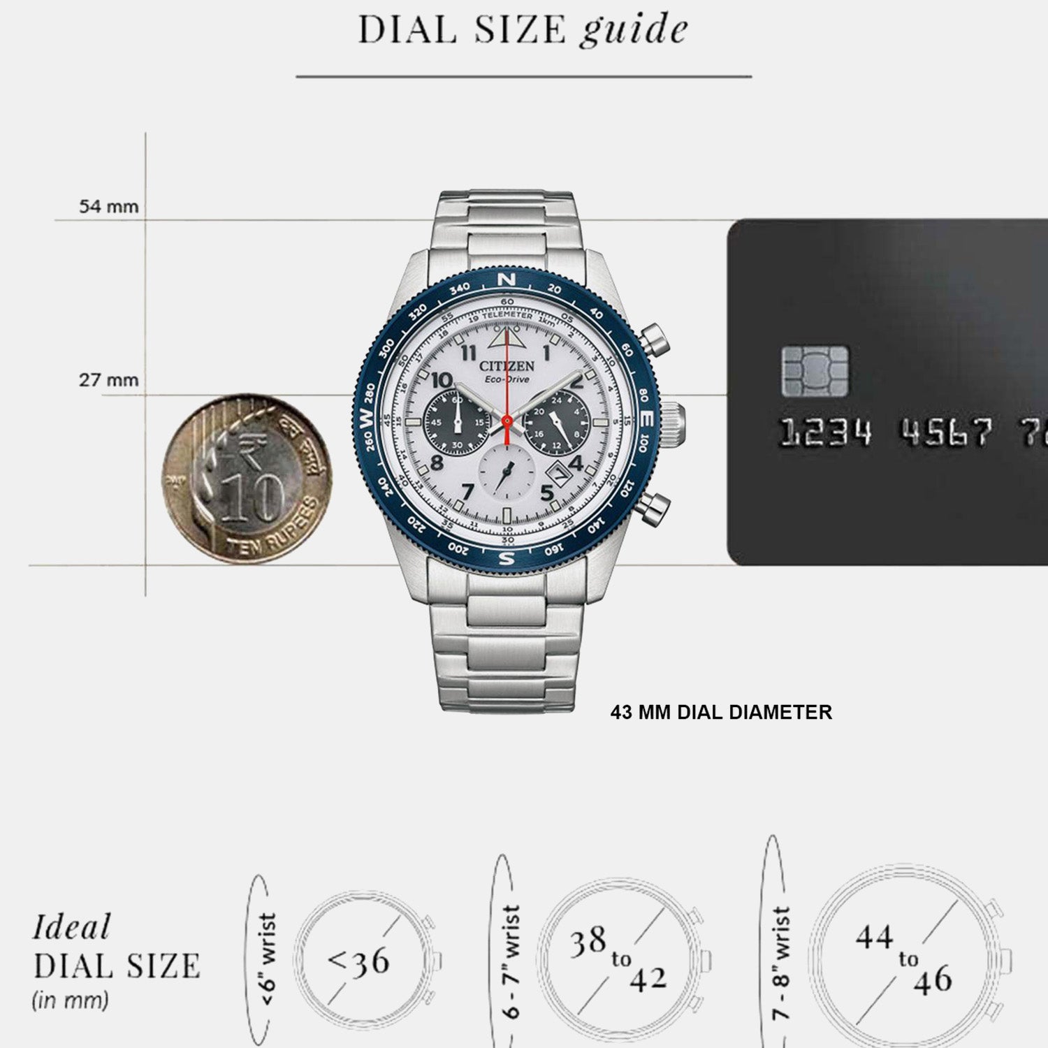 Eco-Drive Men Eco-Drive White Dial Chronograph Stainless Steel Watch CA4554-84H